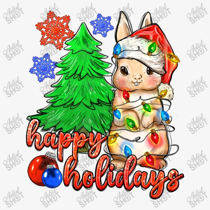 Happy Holidays Christmas Rabbit Adjustable Strap Totes 5 Happy Holidays Christmas Rabbit Adjustable Strap Totes - Image 3