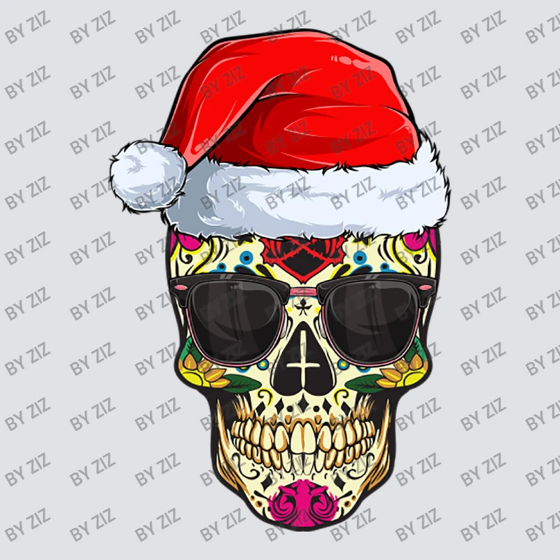 Christmas Sugar Skull Santa Merry Xmas Funny Holid Bucket Hat 4 Christmas Sugar Skull Santa Merry Xmas Funny Holid Bucket Hat - Image 2