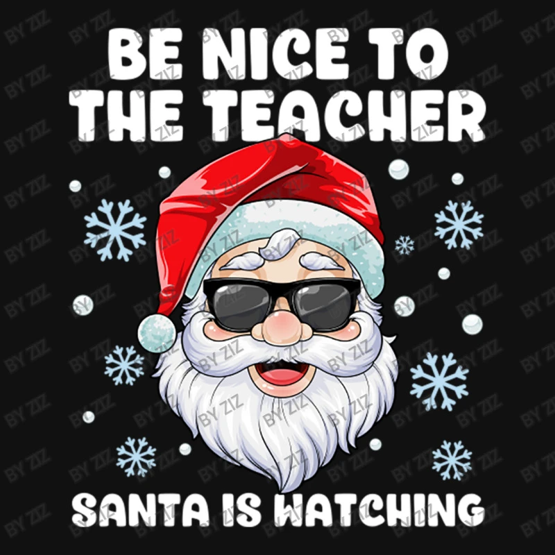 Be Nice To The Teacher Santa Christmas Funny Santa Tote Bags 5 Be Nice To The Teacher Santa Christmas Funny Santa Tote Bags - Image 3