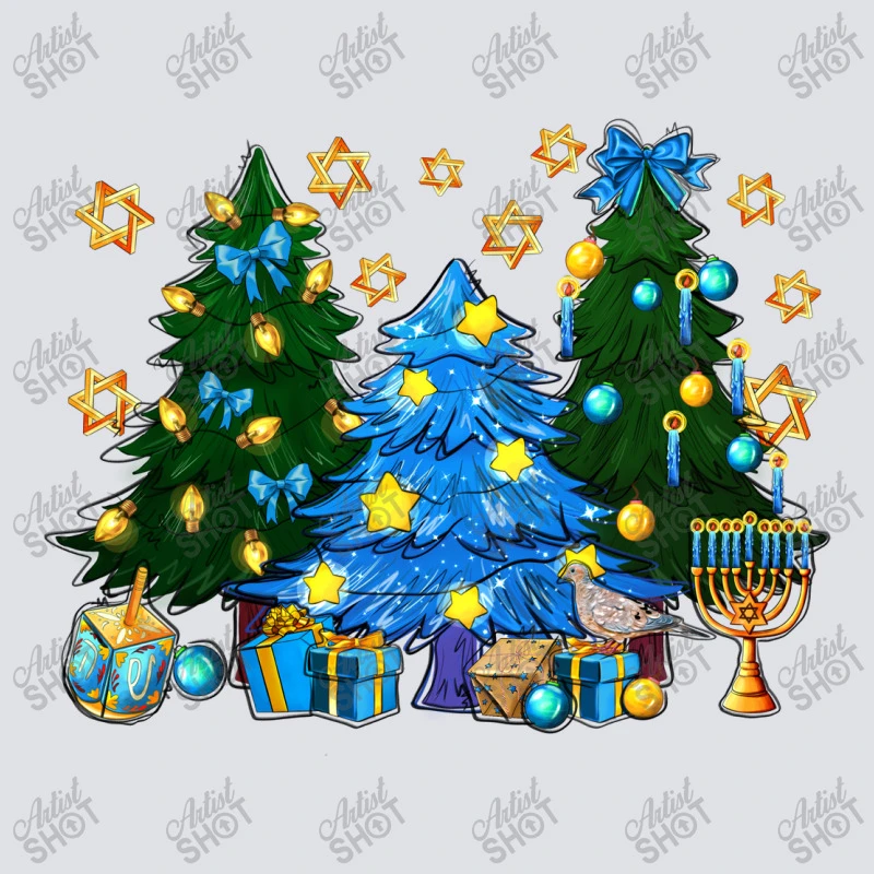 Hannukah Christmas Trees Bucket Hat 4 Hannukah Christmas Trees Bucket Hat - Image 2