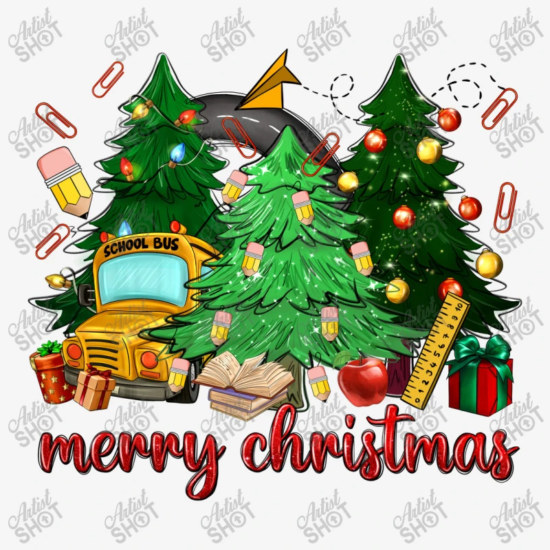 Merry Christmas School Bus Christmas Trees Tote Bags 5 Merry Christmas School Bus Christmas Trees Tote Bags - Image 3
