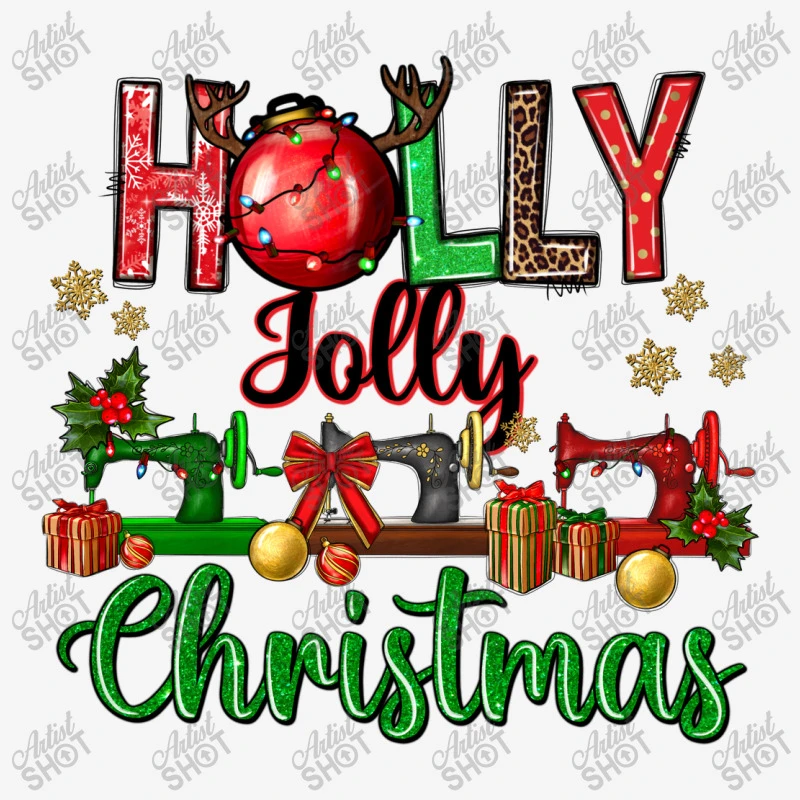 Holly Jolly Christmas Sewing Machines Tote Bags 5 Holly Jolly Christmas Sewing Machines Tote Bags - Image 3