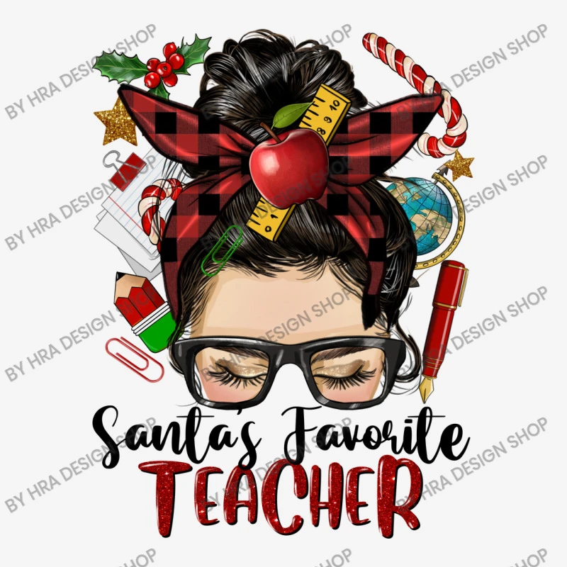 Messy Bun Christmas Teacher Tote Bags 5 Messy Bun Christmas Teacher Tote Bags - Image 3