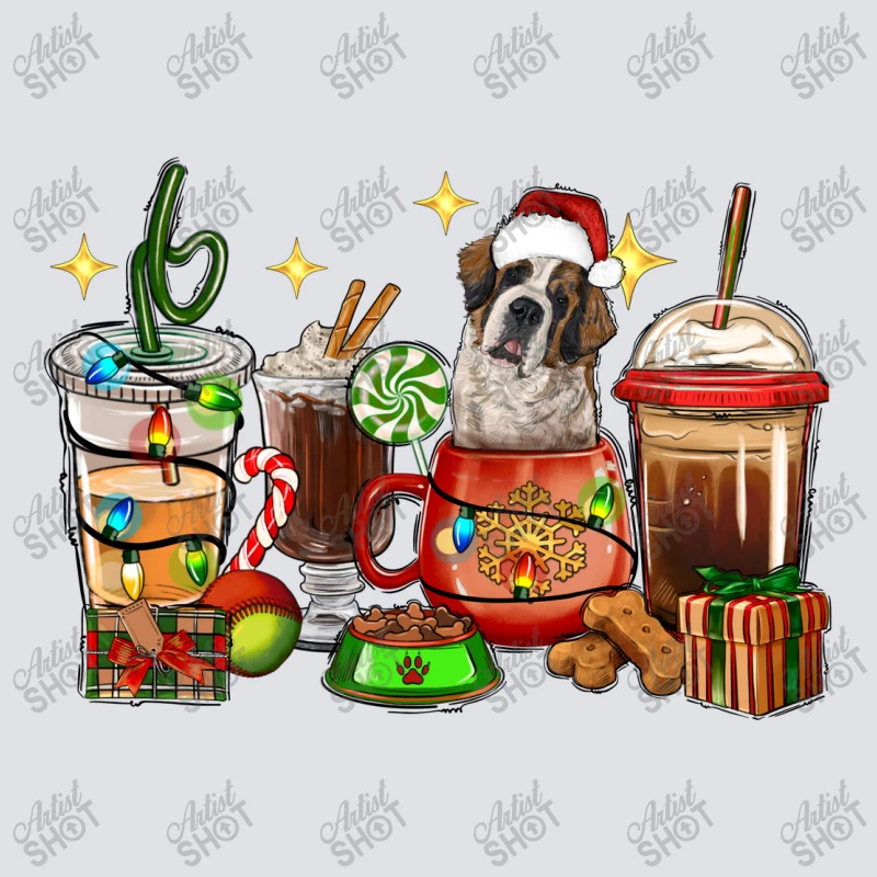 Christmas Coffee Cups With Saint Bernard Bucket Hat 4 Christmas Coffee Cups With Saint Bernard Bucket Hat - Image 2