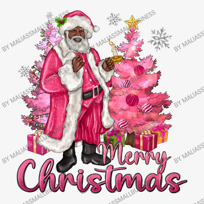 Pink Merry Christmas Black Santa Weekender Totes 5 Pink Merry Christmas Black Santa Weekender Totes - Image 3