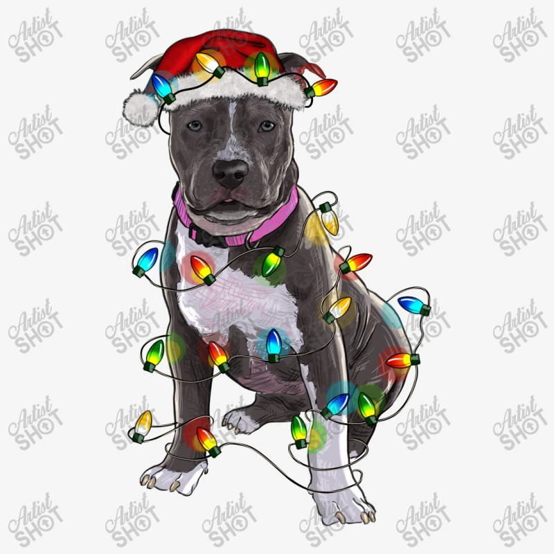 Pitbull With Christmas Lights Travel Mug 5 Pitbull With Christmas Lights Travel Mug - Image 3