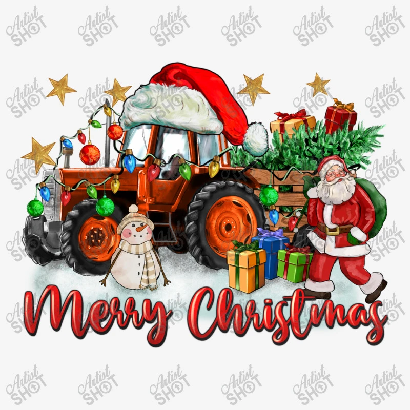 Christmas Orange Tractor With Santa And Snowman Travel Mug 5 Christmas Orange Tractor With Santa And Snowman Travel Mug - Image 3