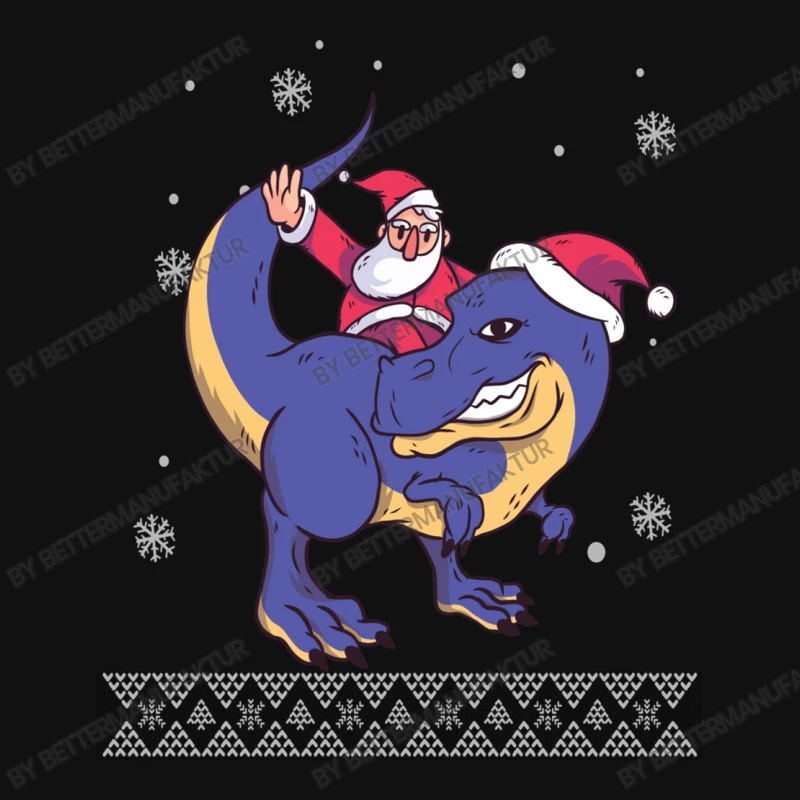 Santa Riding Dinosaur Ugly Christmas Xmas Matching Adjustable Strap Totes 5 Santa Riding Dinosaur Ugly Christmas Xmas Matching Adjustable Strap Totes - Image 3