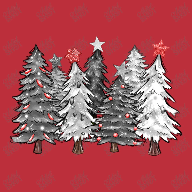 Black And White Christmas Trees With Lights Bucket Hat 4 Black And White Christmas Trees With Lights Bucket Hat - Image 2