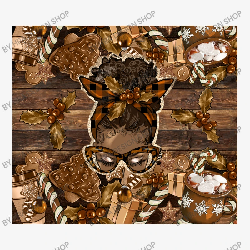 Afro Messy Bun Melanin Christmas Adjustable Strap Totes 5 Afro Messy Bun Melanin Christmas Adjustable Strap Totes - Image 3