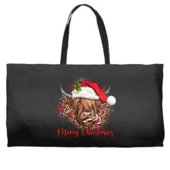 Mooey Christmas Cow Weekender Totes
