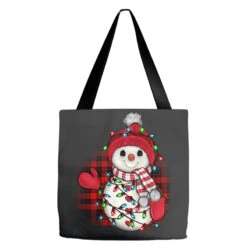 Christmas Snowman Lights Tote Bags