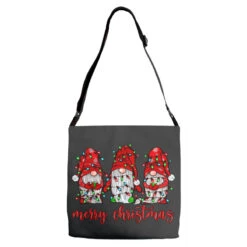 Merry Christmas Gnome With Christmas Lights Adjustable Strap Totes