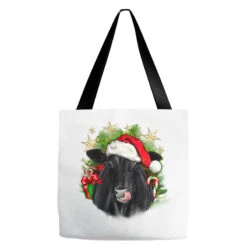 Christmas Black Angus Tote Bags