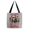 Christmas Life Is Better With A French Bulldog Tote Bags