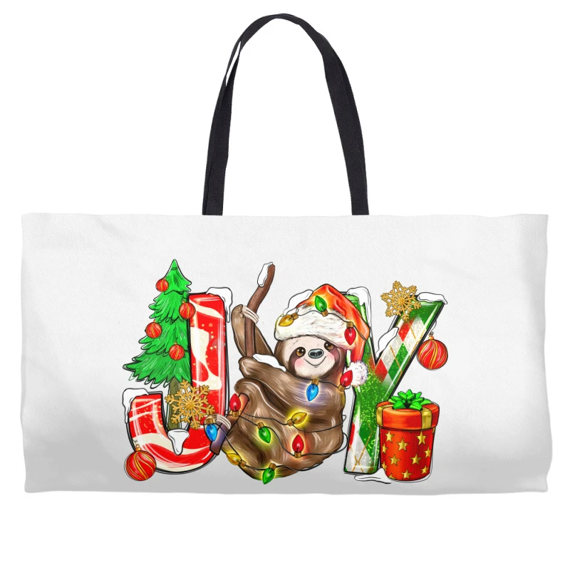 Joy Christmas Sloth Weekender Totes 3 Joy Christmas Sloth Weekender Totes
