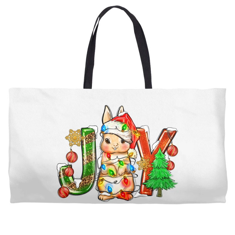 Joy Christmas Rabbit Weekender Totes 3 Joy Christmas Rabbit Weekender Totes