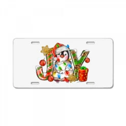 Joy Christmas Penguin License Plate