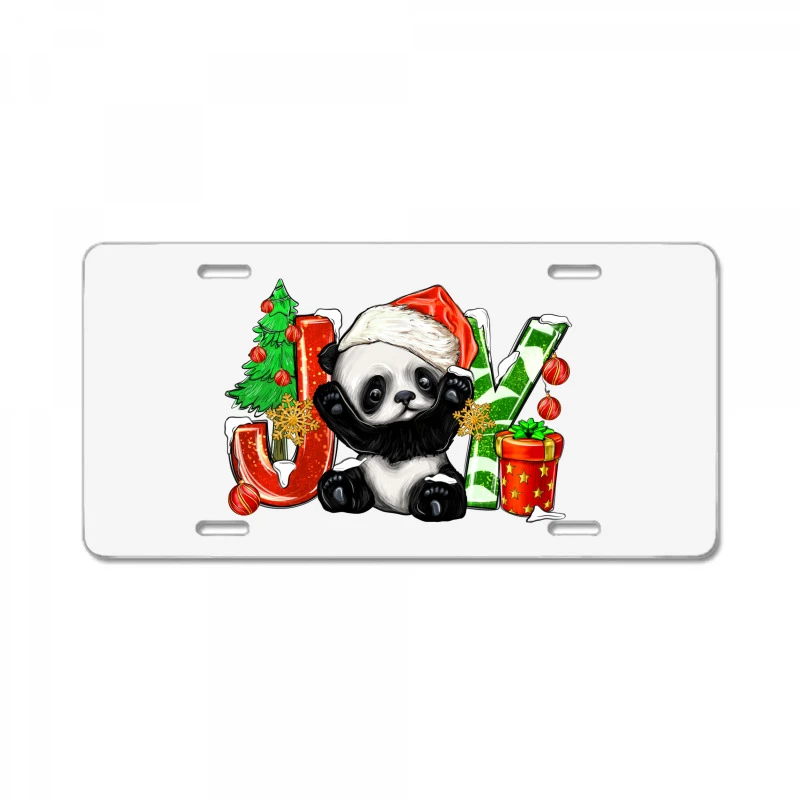 Joy Christmas Panda License Plate 3 Joy Christmas Panda License Plate