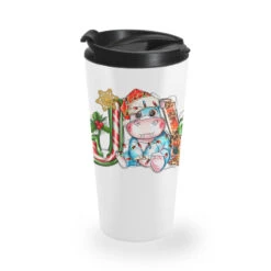Joy Christmas Hippopotamus Travel Mug