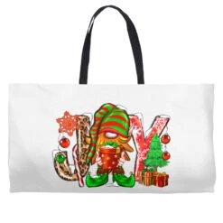 Joy Christmas Elf Gnome Weekender Totes