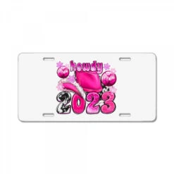 Howdy 2023 Pink Christmas License Plate