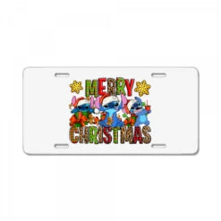Merry Christmas Stitch License Plate
