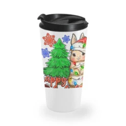 Happy Holidays Christmas Rabbit Travel Mug