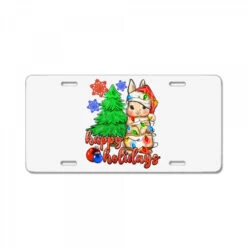 Happy Holidays Christmas Rabbit License Plate