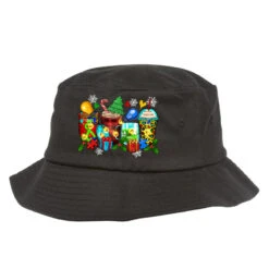 Autism Christmas Coffee Cups Bucket Hat