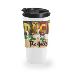 Christmas Duck The Halls Travel Mug