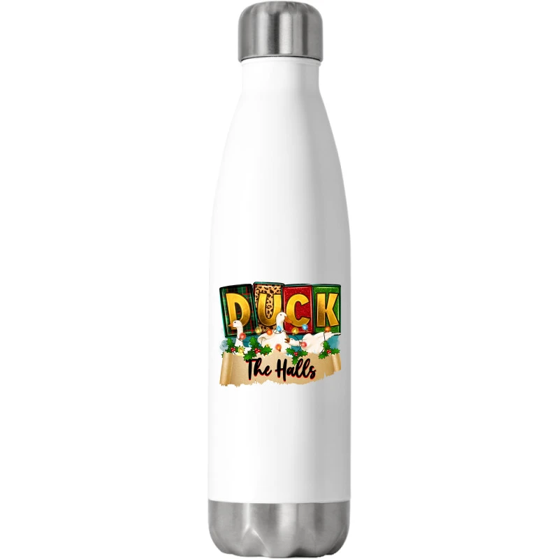 Christmas Duck The Halls Stainless Steel Water Bottle 3 Christmas Duck The Halls Stainless Steel Water Bottle