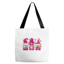 Pink Christmas Winter Gnomes Tote Bags