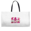 Pink Christmas Winter Gnomes Weekender Totes