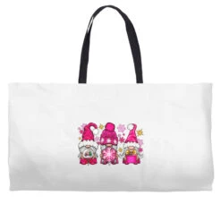 Pink Christmas Winter Gnomes Weekender Totes