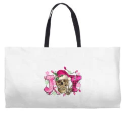 Pink Christmas Joy Skeleton Weekender Totes