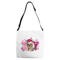 Pink Christmas Joy Skeleton Adjustable Strap Totes