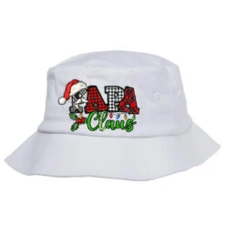 Papa Claus With Christmas Lights And Mistletoe Bucket Hat