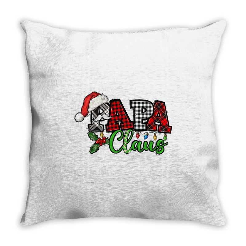 Papa Claus With Christmas Lights And Mistletoe Throw Pillow 3 Papa Claus With Christmas Lights And Mistletoe Throw Pillow