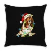 Christmas Basset Hound Dog Throw Pillow