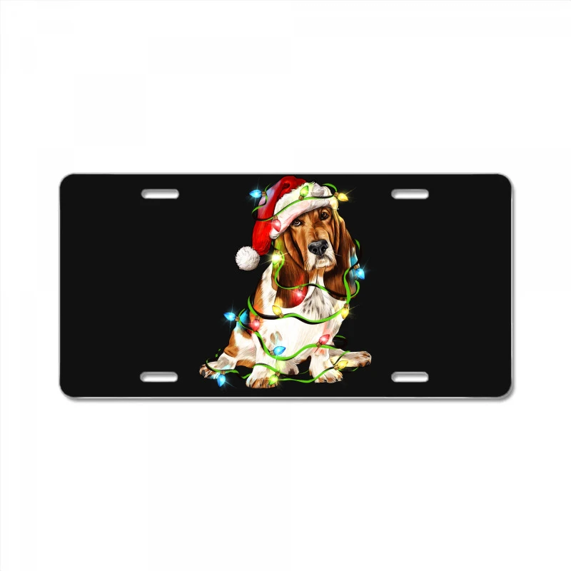 Christmas Basset Hound Dog License Plate 3 Christmas Basset Hound Dog License Plate