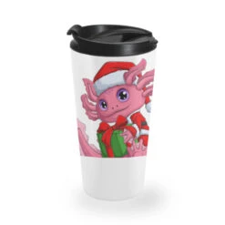 Cute Santa Axolotl Christmas Fish Lizard Xmas Sala Travel Mug