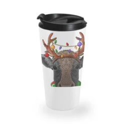Cow Reindeer Antlers Cute Christmas Animal Xmas Ki Travel Mug