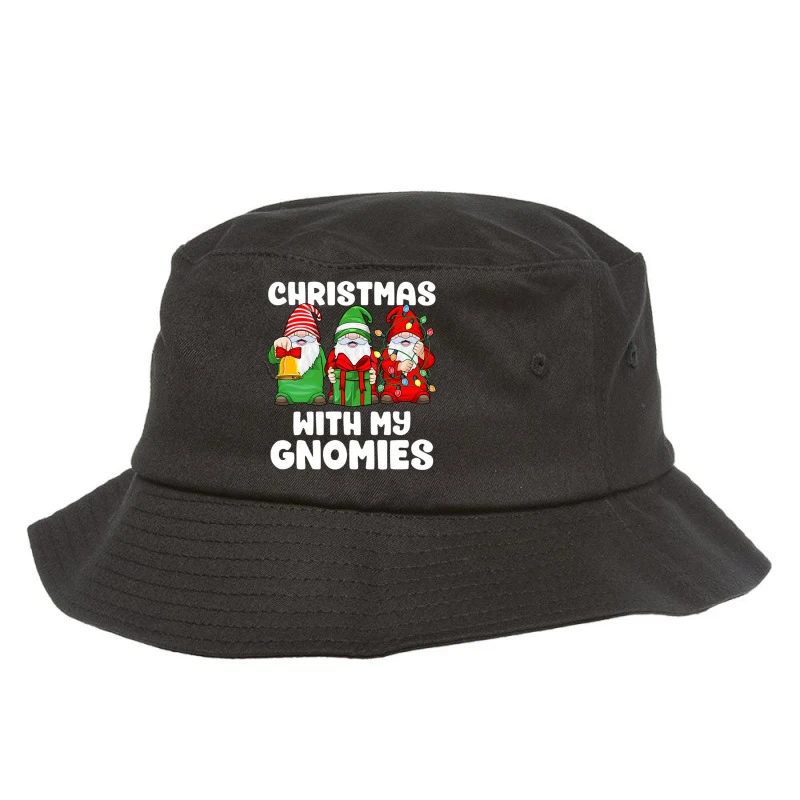 Christmas With My Gnomies Santa Gnome Funny Family Bucket Hat 3 Christmas With My Gnomies Santa Gnome Funny Family Bucket Hat