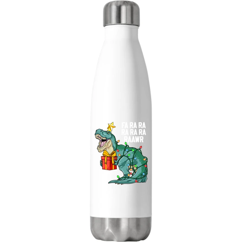Christmas Dinosaur Fa Ra Ra Rawr Cute Boys Kids Tr Stainless Steel Water Bottle 3 Christmas Dinosaur Fa Ra Ra Rawr Cute Boys Kids Tr Stainless Steel Water Bottle