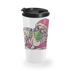 Christmas 2020 Santa Wearing Mask Funny Xmas Costu Travel Mug