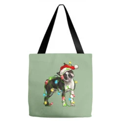 Christmas Boston Terrier Tote Bags