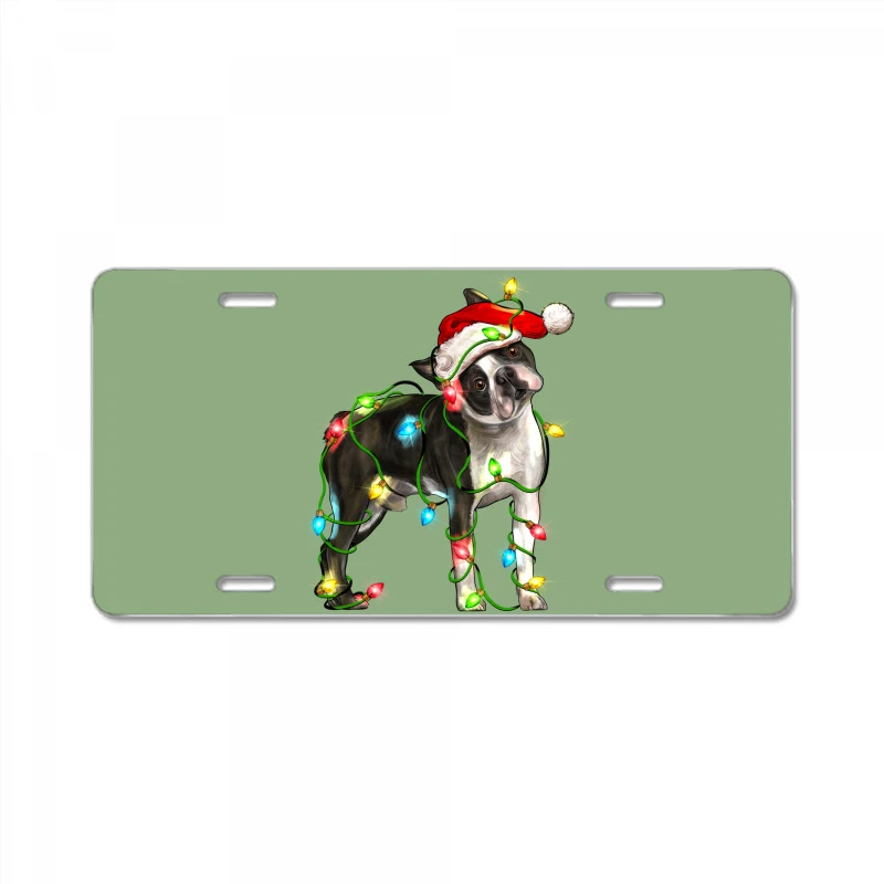 Christmas Boston Terrier License Plate 3 Christmas Boston Terrier License Plate