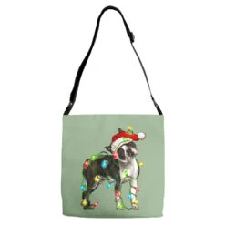 Christmas Boston Terrier Adjustable Strap Totes