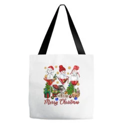 Merry Christmas Wine And Cocktails Tote Bags